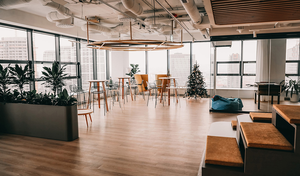 Dining space during the Christmas