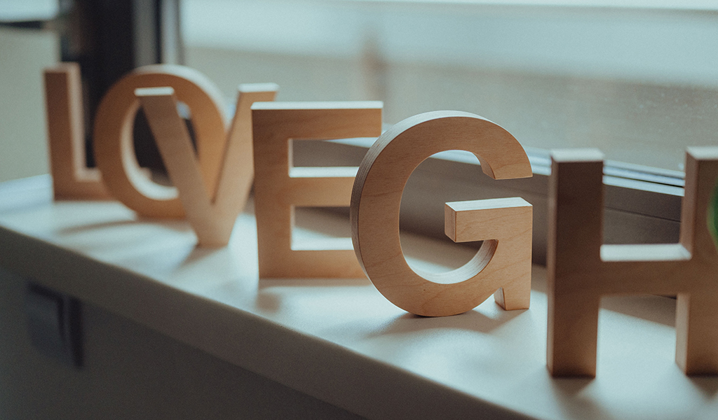 Wooden letters arranged into 
