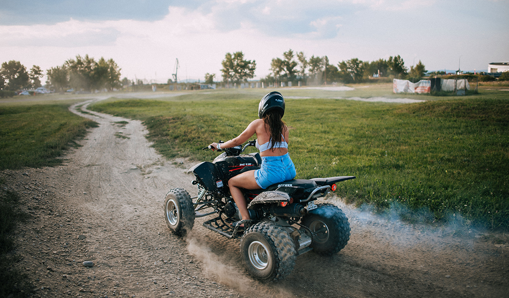 Woman on a quad bike