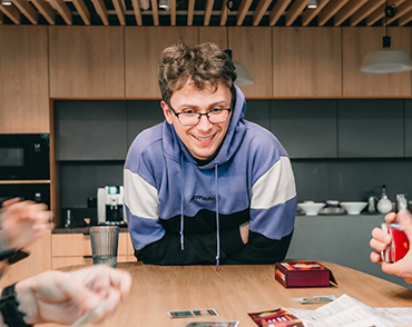 Colleagues playing card game