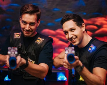 Two team members during a laser game