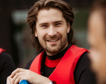 Man with a wakeboard gear