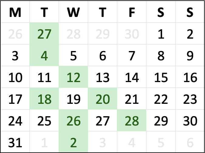 Calendar detail.